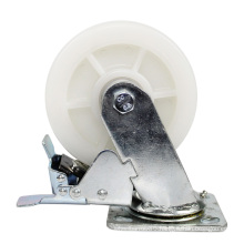 6 inch heavy duty  plate durable PP casters with brake